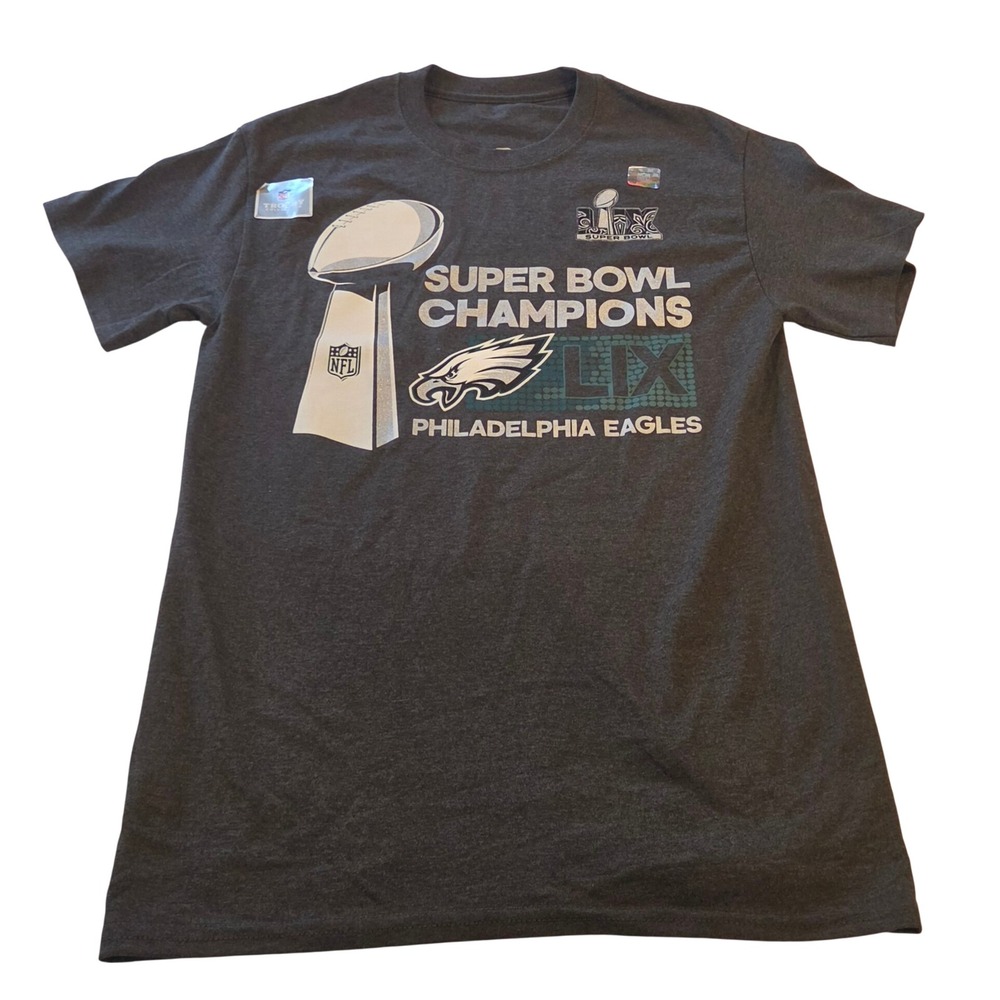 NFL T-Shirt Mens Small Gray Excellent Philadelphia Eagles Super Bowl Champions